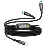 【AIDOGA 艾迪伽】一分二 USB-C TO Type-C PD充電傳輸線 140W快充 爵士 1.5M(支援PD3.1 PPS/QC5.0/4.0)