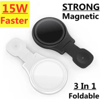 3 in 1 Magnetic Wireless Charger Stand Pad For iPhone 12 13 14 Pro Max 11 Apple Watch Airpods 15W Foldable Fast Charging Station