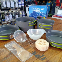 Alat Masak Nesting Cooking Set DS 301 dengan Panci dan Sendok Kayu untuk Memasak Praktis