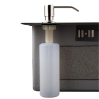 Kitchen Soap Dispenser Sink Soap Dispenser Bathroom Detergent Liquid Hand Wash Soap Dispenser Pump Head Stainless Steel 300ML
