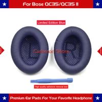 Carberon Replacement Ear Pads Ear Cushions for Bose QC35/QC35 II Headphone with QC35 Scrims (Midnight Blue)