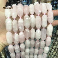 15x32mm Large Natural Rose Quartzs Crystal Cutting Nugget Pendant Beads For DIY Jewelry Making MY220764