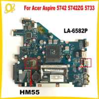 PEW71 LA-6582P Mainboard for Acer Aspire 5742 5742ZG 5733 5733Z laptop motherboard with HM55 UMA DDR3 MB.RJW02.001 fully tested
