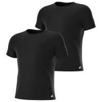 【Adidas】 2024男時尚棉質黑色圓領短袖內衣2件組【預購】