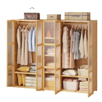 Wooden wardrobe, wardrobe, storage clothing, portable file cabinet, open display