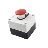 Momentary Switch Red Push Button Station Control Box 660V