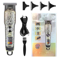 Bronze Hair Clipper Set Digital Display Rechargeable Hair Salon R Type Knife Head Sharp Protect Skin Household Electric Clipper