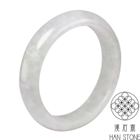 【漢石齋】天然翡翠A貨 手鐲玉鐲 冰糯種淺紫羅蘭飄花(手圍17.5/版寬14mm)
