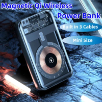 Magnetic Qi Wireless Charger 20000mAh Power Bank Spare Battery for iPhone 14 13 Xiaomi Samsung Portable Charger Mini Power Bank