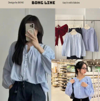 Áo Sơ Mi Nữ Kẻ Sọc Tay Dài Dáng Babydoll-Bongline-B03