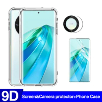 3in1 Anti-shock Clear Phone Cover Honar X9a Case tempered Film For Honor X9a honor x40 x 40 honorx9a Camera Glass Shell 6.67in