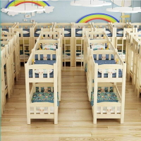 高低床 雙層床 全實木 幼兒園 上下鋪 學生  午睡床 宿舍 樟子鬆床 上下床