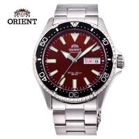 【ORIENT 東方錶】ORIENT 東方錶 WATER RESISTANT系列 200m水鬼潛水錶 鋼帶款 紅水鬼 - 41.8mm(RA-AA0003R)