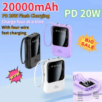 20000mAh Mini Power Bank PD20W Flash Charging Led Digital DisplayExternal Battery Portable Powerbank for IPhone Huawei Samsung