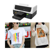 Hot Sale 40cm DTG printer garment shops printing machine direct to print high efficiency with two XP600 print heads