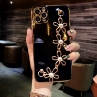 Flower pearl Wristband Soft Phone Case For Huawei p40 lite P20 lite P30 Pro p smart 2019 y9 y6p smooth Silicone cover on Y9S