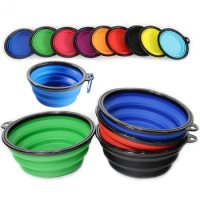 350/1000ml Large Folding Dog Bowl Travel Accessories Puppy Food Dish dry dog food Bowl Cat Container drinking bowl for dogs