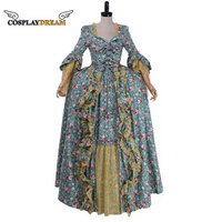 TV Outlander Claire Fraser friend Marie Louise Floral Rococo Dress Victorian Ball Gown Dress Halloween Carnival Party Costume