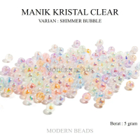 [5 GRAM] Manik Kristal Clear Shimmer Bubble / Manik Kristal Bulat Premium 6mm 8mm 10mm