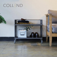 【日本COLLEND】WIRE 鋼製寬型單層置物架-附輪-DIY(收納架/整理架/儲物架)