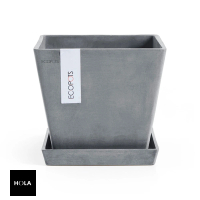 【HOLA】Ecopots 鹿特丹 20cm 環保盆器 藍灰色（含底盤）