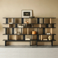 Solid Wood Reading Bookshelf Floor Integrated Wall Full Wall Bookcase Living Room Shelf