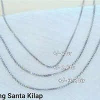 Kalung Santa Italy Kilap emas putih kadar si 750 4gr-35cm