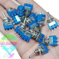 Saklar Biru switch toggle 3 kaki body kecil mini -on off 3 pin