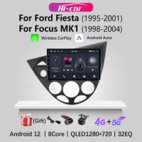 9 Inch Multimedia for Ford Fiesta 1995-2001 Focus MK1 1998-2004 Car Radio 2 Din Android Stereo Carplay Autoradio Head Unit Auto