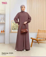 Nibras Gamis Selaras 013 A Dress Muslim Wanita Modern Elegan Terbaru By Nibras S Rose brown