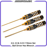 ARROWMAX Ball Driver Hex Wrench Set 2.0, 2.5 &amp; 3.0 X 110mm Limited Edition RC Tools