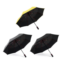 Windproof Travel Umbrella with 10 Beams Automatic Folding Umbrella for Men Women