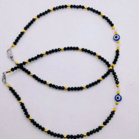 Evil Eye Anklet Gelang Kaki Hitam Emas dengan Mata Jahanam untuk Perlindungan dan Gaya
