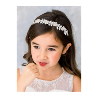 SWEETV HAIRBAND Flower Girl Headpiece for Wedding Communion Birthday Party - Pearl Girls Headband wi