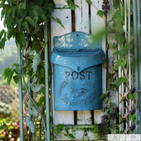 美式鄉村壁掛郵箱復古做舊信箱墻面裝飾意見箱花園壁面雜貨