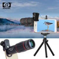 APEXEL 18X25 Zoom Monocular Telescope Lens Mobile Phone Lens with Tripod for iPhone Samsung Outdoor Camping Tourism Telephoto