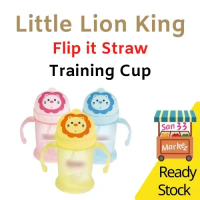 *Stok Sedia* Botol Latihan Bayi Little Lion King Flip it Straw 240ml dengan Penutup Flip