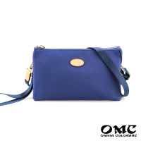 【OMC】時尚風範三層式法棍側背斜背包82859-藍色