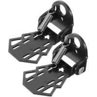 2 Pcs Non-slip Foldable Mountain Bike Bicycle Rear Seat Pedals (black) 2pcs Child Cycling Pedal Steel Supplies