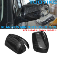 2PCS LHD RHD Car Styling Real Dry Carbon Fiber Rearview Side Mirror Cover Cap Shell Trim Sticker For Subaru Legacy 2010-2012