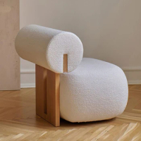 Solid Wood Nordic Single-Seat Sofa Chair Light Luxury Living Room Leisure Pony Chair Balcony Leisure Chair