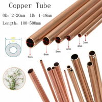 1pcs copper pipe, outer diameter 2~20mm inner diameter 1~18mm, length 100~500mm, hollow pipe is for DIY handicraft industry