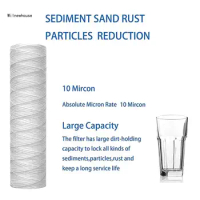 5 Pack Sediment Water Filter String Wound Sediment Filter Cartridge Polypropylene Material Universal Replacement Filter Dropship
