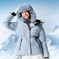 收腰出片滑雪服 波司登新款冬短款羽絨女冰雪運動連帽時尚保暖