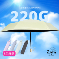 2mm 絢彩極致輕量220g自動折傘/晴雨兩用抗UV傘 8色任選(雨傘/迷你輕量傘/陽傘/折疊傘/晴雨傘/口袋傘)