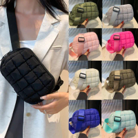 【Sp house】運動休閒方格側肩斜肩腰包女用雲朵包(10色可選)