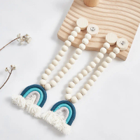 50% OFF New Cross-Border Curtain Tieback: Cartoon Rainbow Wooden Bead Tieback, Light Luxury French H