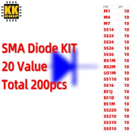 200pcs/lot SMA Diode KIT 20 Value SS14 SS24 M1 M4 M7 SS34 ES1J ES1D RS1M RS2M US1M SS16 SS26 SS36 SS220 SS210 Each10pcs