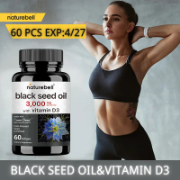 Minyak Biji Hitam + D3 3000mg + 2000 IU D3 - Sumber Thymoquinone Alami & Antioksidan - 60 Kapsul Lun