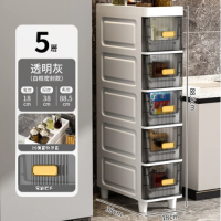 【5層】塑膠透明收納櫃（18cm  透明灰）